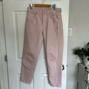 & Denim pink jeans, size 26 boyfriend, low waist